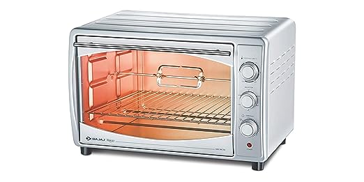 Bajaj Majesty 4500 TMCSS 45 Litre Oven Toaster Grill (45 Litres OTG) with Motorised Rotisserie & Convection Fan, Stainless Steel Body & Transparent Glass Door, 2 Year Warranty, Silver Bajaj Majesty 4500 TMCSS 45 Litre Oven Toaster Grill (45 Litres OTG) with Motorised Rotisserie & Convection Fan, Stainless Steel Body & Transparent Glass Door, 2 Year Warranty, Silver